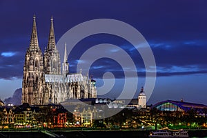 Cologne Cathedral at dusk