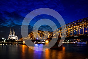 Cologne cathedral and Hohenzollern bridge