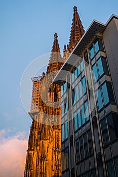 Cologne cathedral Kolner Dom at sunset