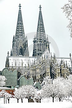 Cologne Cathedral and Museum Ludwig in Cologne am Rheini / Germany