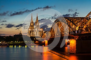 Cologne cathedral at night