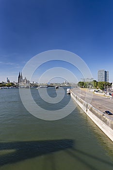 Cologne Skyline and Rhine River, Germany