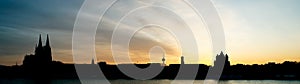 Cologne sunset panorama, Germany