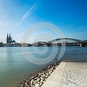 Cologne view from the Rhine Boulevard