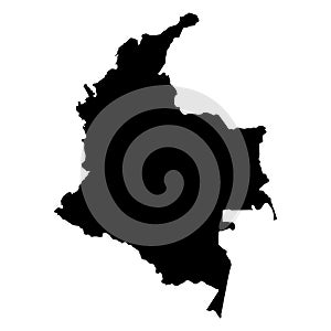 Colombia Black Map.
