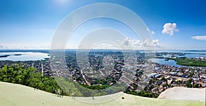 Colombia, Cartagena de Indias, panoramic view of the city from the Popa mountain terrace