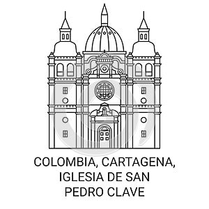 Colombia, Cartagena, Iglesia De San Pedro Clave travel landmark vector illustration photo