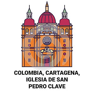 Colombia, Cartagena, Iglesia De San Pedro Clave travel landmark vector illustration photo