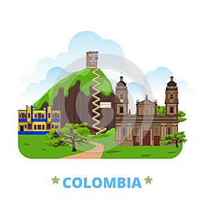 Colombia country design template Flat cartoon styl photo