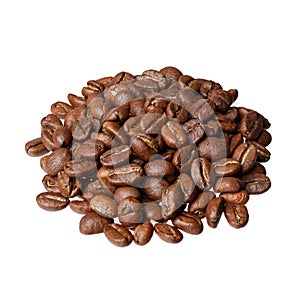 Colombia Excelso gourmet coffee on white background. High resolution photo.