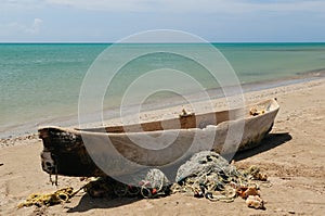 Colombia, Fishing boat in La Guajira