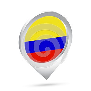 Colombia flag 3d pin icon