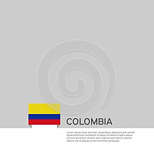 Colombia flag background. State patriotic colombian banner, cover. Document template with colombia flag on white background.