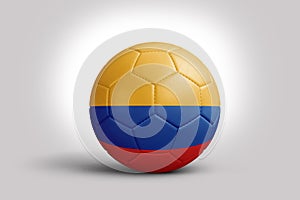 Colombia flag on ball, 3d rendering. Soccer ball in 3d illustration.