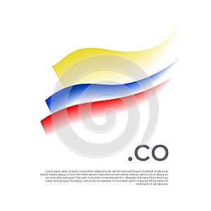 Colombia flag watercolor. Stripes colors of the colombian flag on a white background. Vector stylized design national poster with