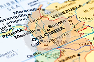 Colombia on a map