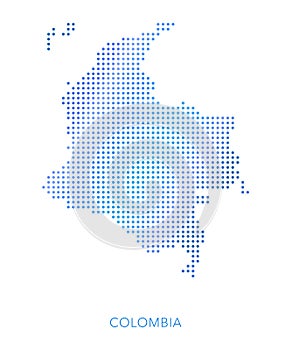 Colombia map, dot vector background