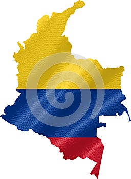 Colombia Map with Flag