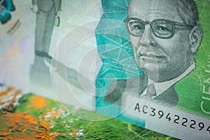 Colombia money, Financial business banner, Colombian 100 pesos, economy and market