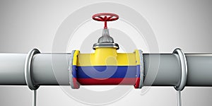 Colombia oil and gas fuel pipeline. Oil industry concept. 3D Rendering