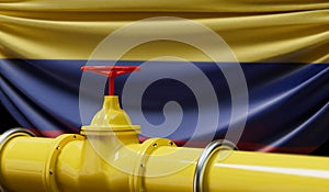 Colombia oil and gas fuel pipeline. Oil industry concept. 3D Rendering