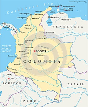 Colombia Political Map photo