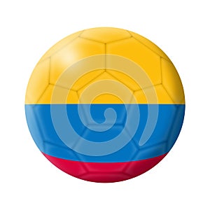 Colombia soccer ball football 3d illustration isolated on white with clipping path