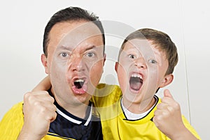 Colombia team fans with flag