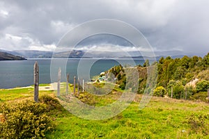 Colombia Tota lake panoramic view photo