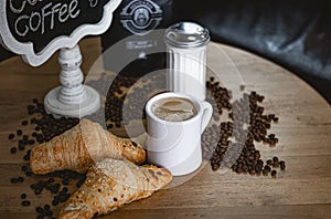 Colombian coffee with milk bakery cafe colombiano tinto photo