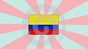 Colombian flag animation with background