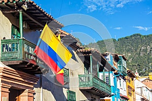 Colombian Flag in Bogota, Colombia photo