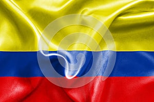 Colombian Flag Rippled Effect Illustration