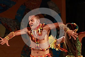 Colombian folklore dancers stage prformance