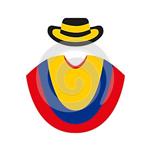 Colombian hat and ruana photo
