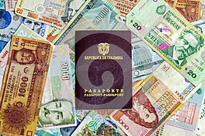 Colombian Passport and Money