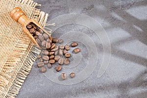 Colombian roasted coffee - Coffea. Top view