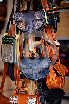 Colombian traditional leather satchel called Carriel