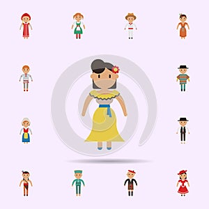 Colombian, woman cartoon icon. Universal set of people around the world for website design and development, app development