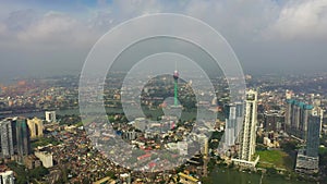 Colombo city view from above. Sri Lanka.