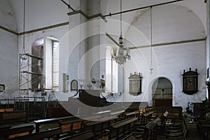 Colombo, Sri Lanka - 11 February 2017: Interior of Wolvendaal Church - a Dutch Reformed Christian Colonial VOC Church