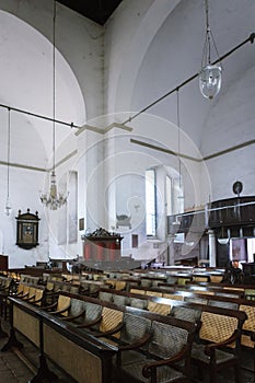 Colombo, Sri Lanka - 11 February 2017: Interior of Wolvendaal Church - a Dutch Reformed Christian Colonial VOC Church