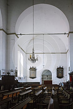 Colombo, Sri Lanka - 11 February 2017: Interior of Wolvendaal Church - a Dutch Reformed Christian Colonial VOC Church