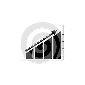 Colomn chart with Up Diagramma Icon. Trend diagram element icon. Business analytics concept design icon. Signs and symbols icon fo photo