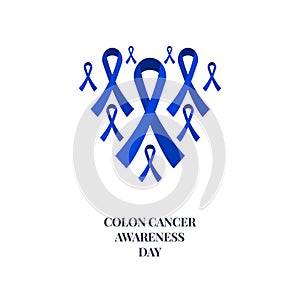 Colon cancer awareness blue ribbon collection set