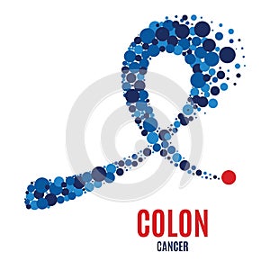 Colon cancer awareness ribbon. photo
