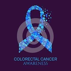 Colon cancer ribbon poster. photo