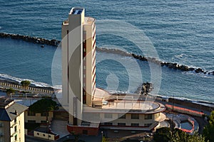 Colonia Fara building, now renamed Torre Fara. Chiavari. Tigullio. Liguria, Italy