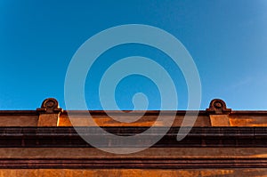 Colonial architecture and blue sky