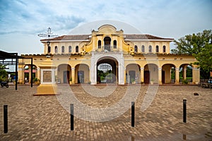 Colonial architecture building in the main square of the town of Santa Cruz de Mompox. Colombia. photo